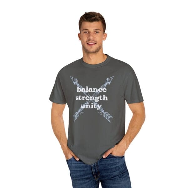 Balance, Strength, Unity - Crossed Arrows Heavyweight T-Shirt - Image 14