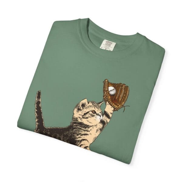 Baseball Kitten Heavyweight T-Shirt - Image 8