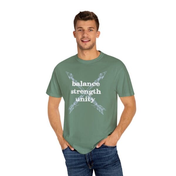 Balance, Strength, Unity - Crossed Arrows Heavyweight T-Shirt - Image 22