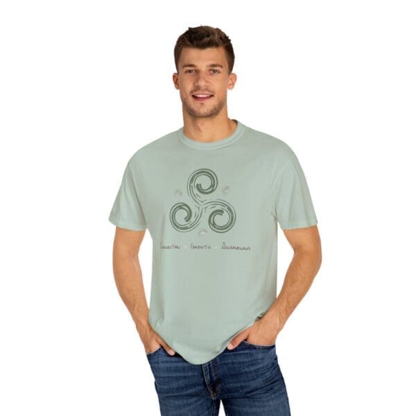 Connection, Growth, Awakening - Triskelion Heavyweight T-Shirt - Image 14
