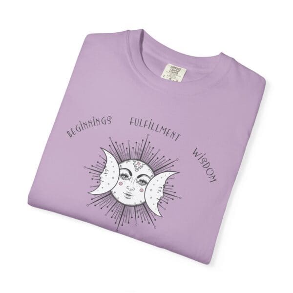 Beginnings, Fulfillment, Wisdom - Triple Moon Heavyweight T-Shirt - Image 4