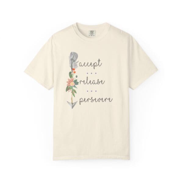 Accept, Release, Persevere - Down Arrow Heavyweight T-Shirt - Image 7