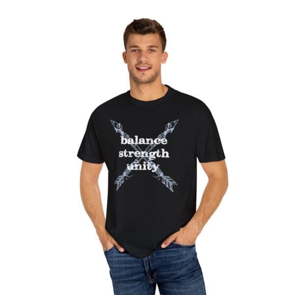 Balance, Strength, Unity - Crossed Arrows Heavyweight T-Shirt - Image 18