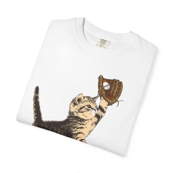 Baseball Kitten Heavyweight T-Shirt - Image 4