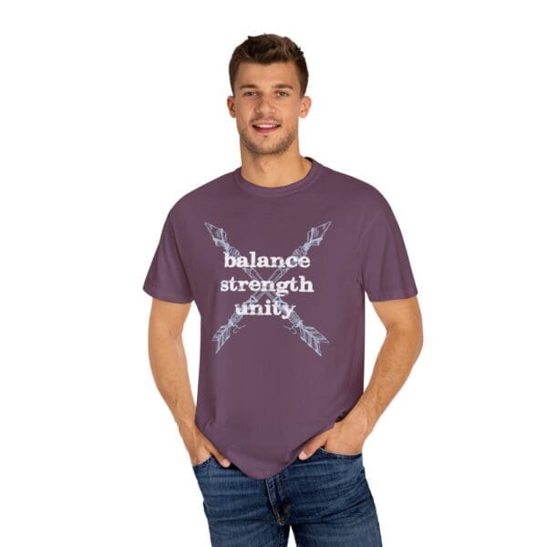 Balance, Strength, Unity - Crossed Arrows Heavyweight T-Shirt - Image 10