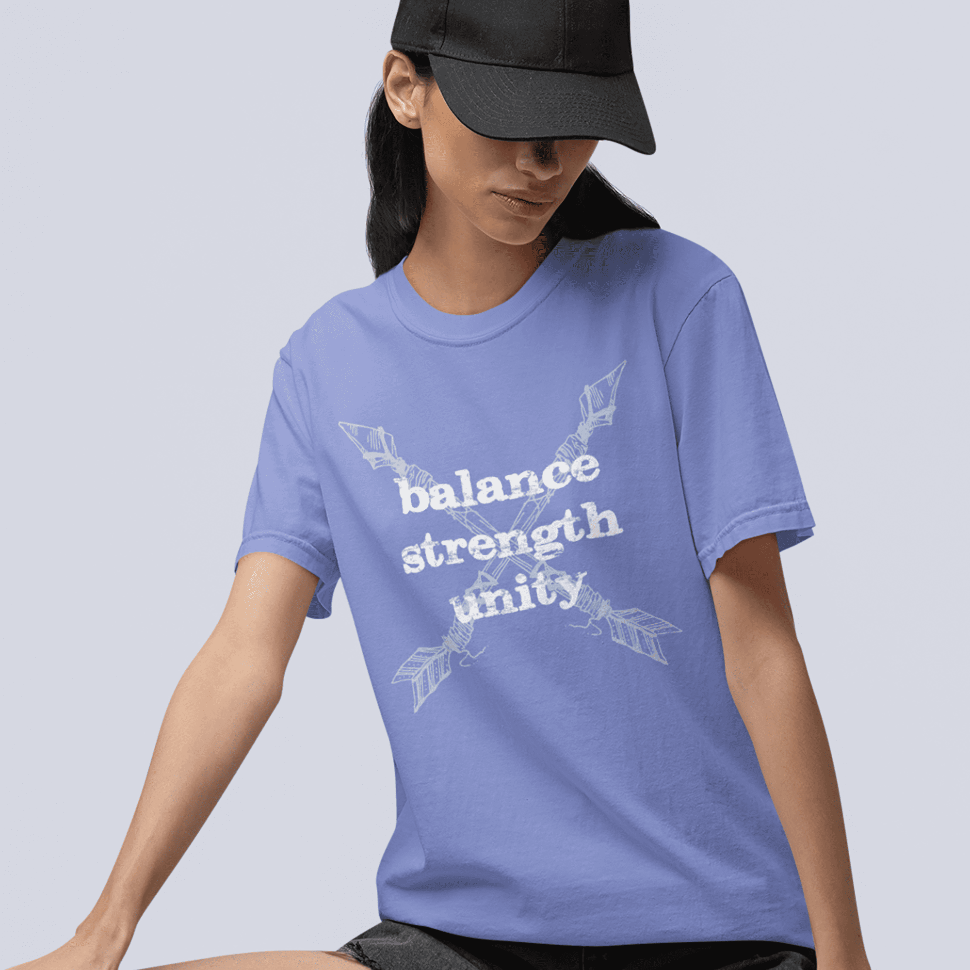 Balance, Strength, Unity - Crossed Arrows Heavyweight T-Shirt