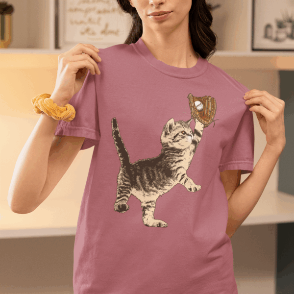Baseball Kitten Heavyweight T-Shirt