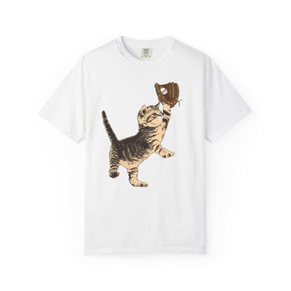 Baseball Kitten Heavyweight T-Shirt - Image 3