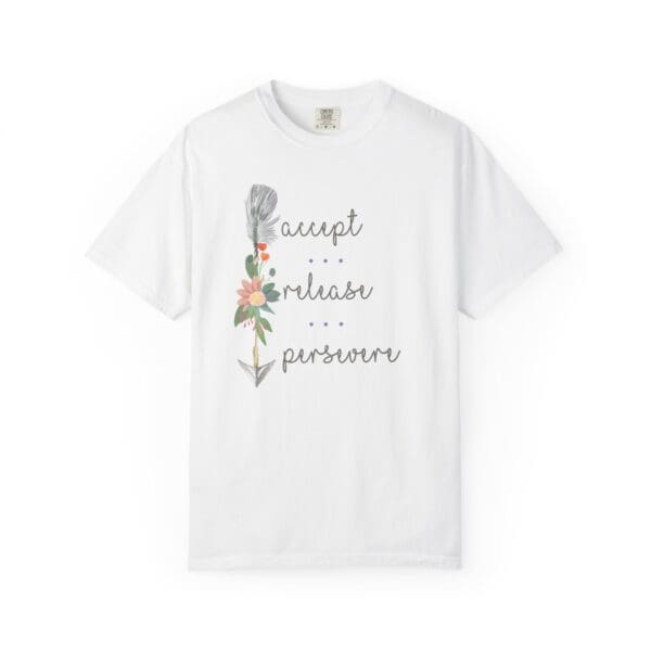 Accept, Release, Persevere - Down Arrow Heavyweight T-Shirt - Image 3
