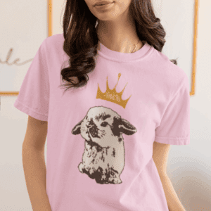 Grumpy Bunny with Crown Heavyweight T-Shirt