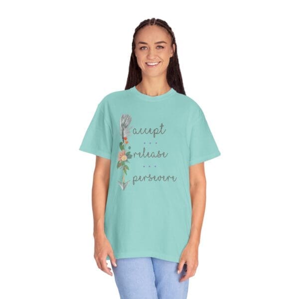 Accept, Release, Persevere - Down Arrow Heavyweight T-Shirt - Image 19