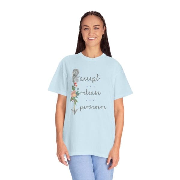 Accept, Release, Persevere - Down Arrow Heavyweight T-Shirt - Image 23