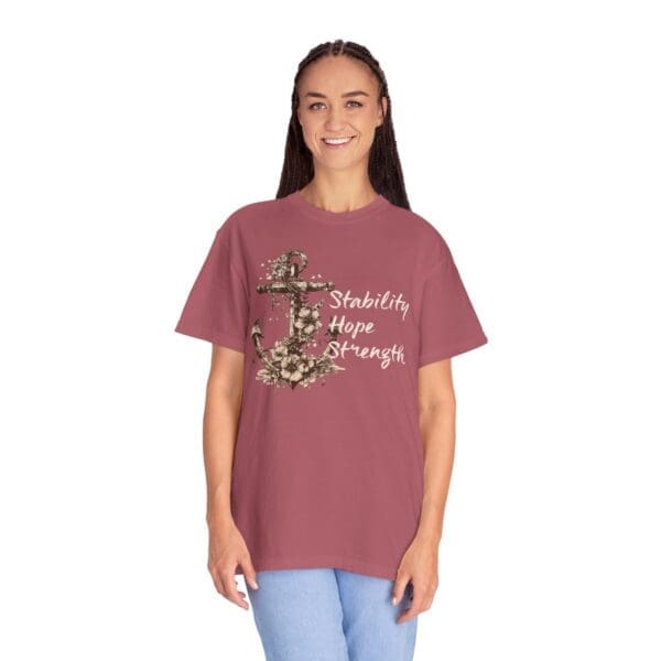 Stability, Hope, Strength - Anchor Heavyweight T-Shirt - Image 23