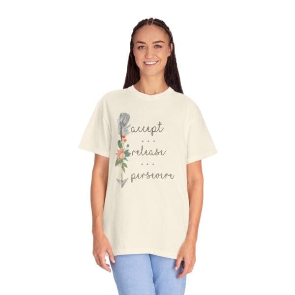 Accept, Release, Persevere - Down Arrow Heavyweight T-Shirt - Image 10