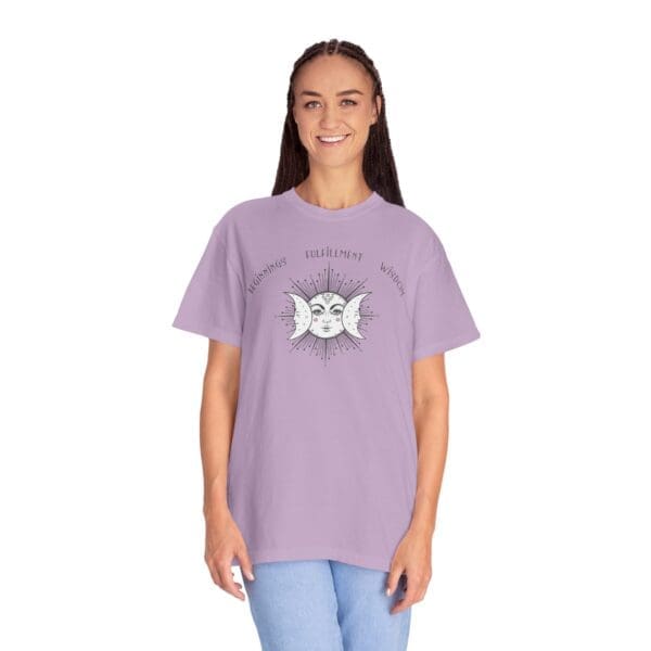 Beginnings, Fulfillment, Wisdom - Triple Moon Heavyweight T-Shirt - Image 7