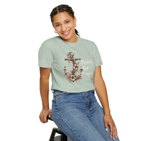 Stability, Hope, Strength - Anchor Heavyweight T-Shirt - Image 6