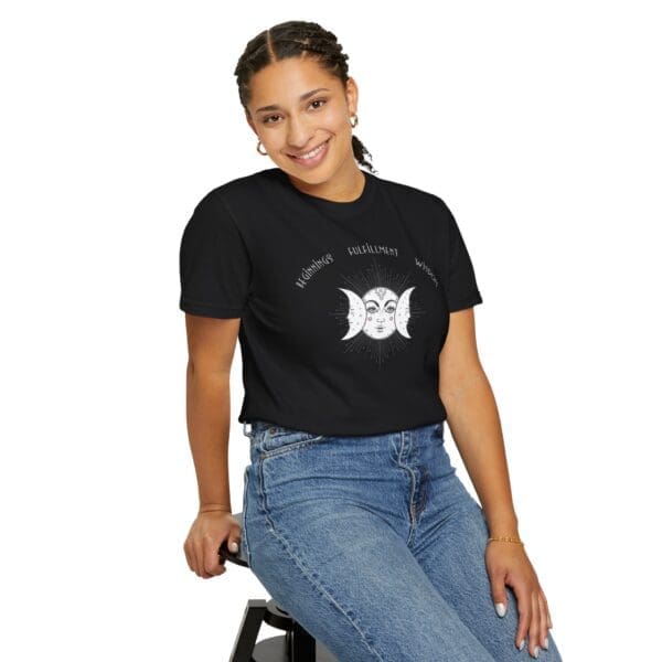 Beginnings, Fulfillment, Wisdom - Triple Moon Heavyweight T-Shirt - Image 14