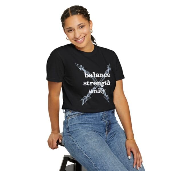 Balance, Strength, Unity - Crossed Arrows Heavyweight T-Shirt - Image 19
