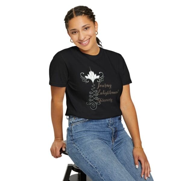 Journey, Enlightenment, Discovery - Unalome Lotus Heavyweight Tee - Image 22