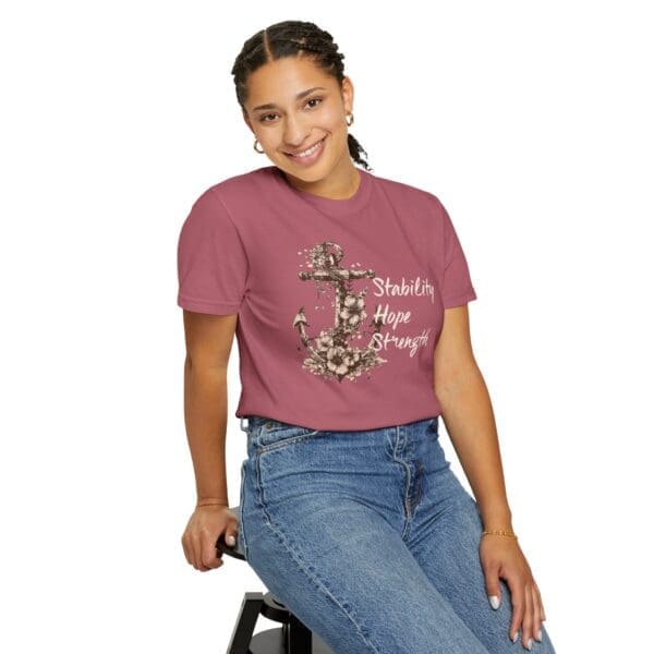 Stability, Hope, Strength - Anchor Heavyweight T-Shirt - Image 22