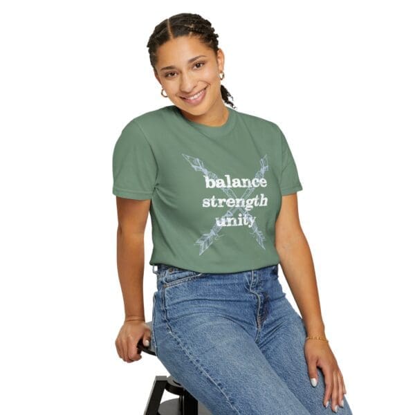 Balance, Strength, Unity - Crossed Arrows Heavyweight T-Shirt - Image 23