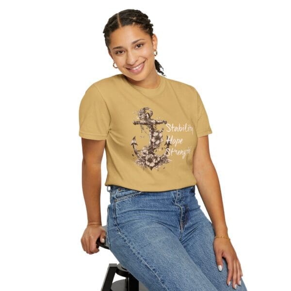 Stability, Hope, Strength - Anchor Heavyweight T-Shirt - Image 14