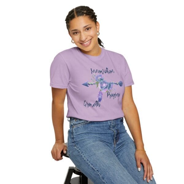Innovation, Progress, Growth - Right Arrow Heavyweight T-Shirt - Image 15