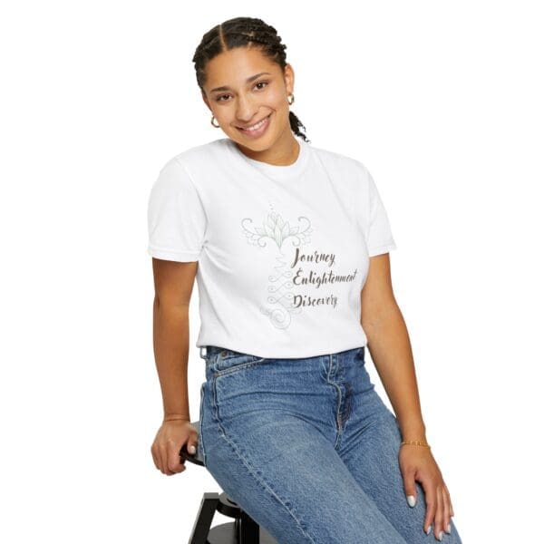 Journey, Enlightenment, Discovery - Unalome Lotus Heavyweight Tee - Image 5