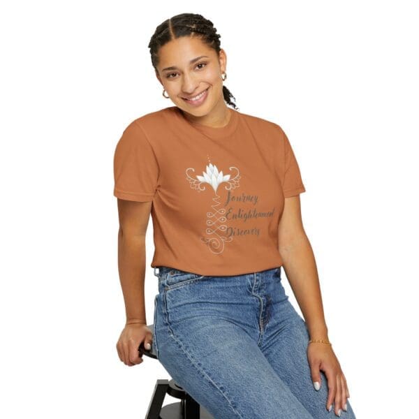 Journey, Enlightenment, Discovery - Unalome Lotus Heavyweight Tee - Image 9