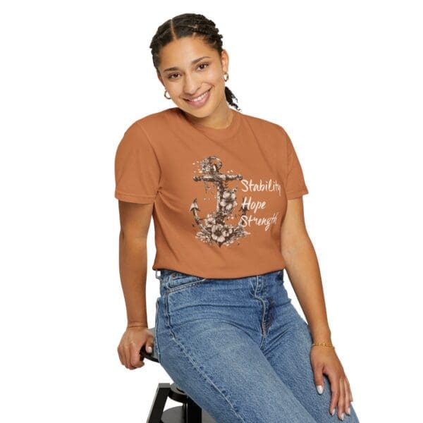 Stability, Hope, Strength - Anchor Heavyweight T-Shirt - Image 18