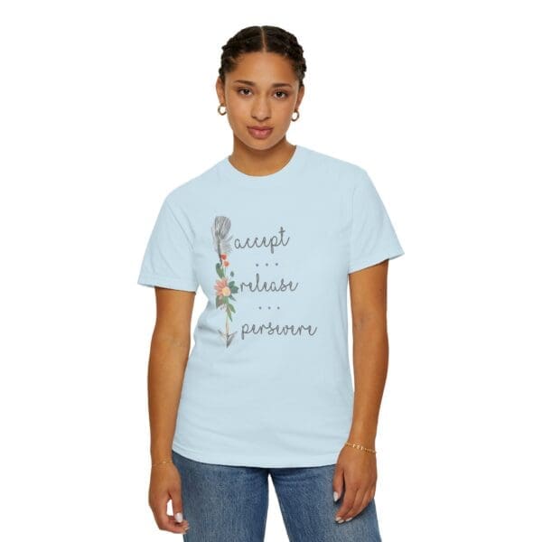 Accept, Release, Persevere - Down Arrow Heavyweight T-Shirt - Image 22