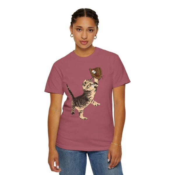 Baseball Kitten Heavyweight T-Shirt - Image 22