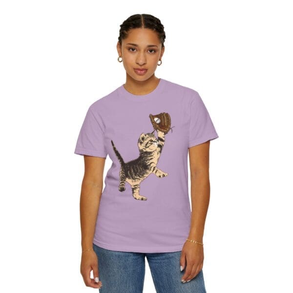 Baseball Kitten Heavyweight T-Shirt - Image 17