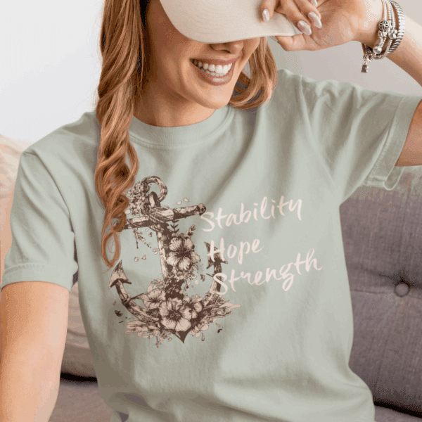 Stability, Hope, Strength - Anchor Heavyweight T-Shirt