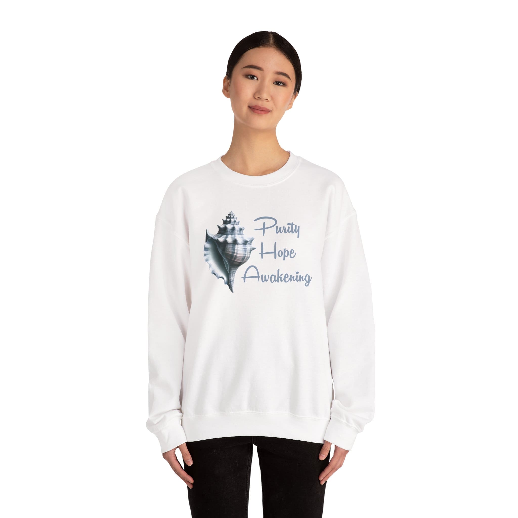 Purity, Hope, Awakening -Conch Shell Crewneck Sweatshirt - Image 6