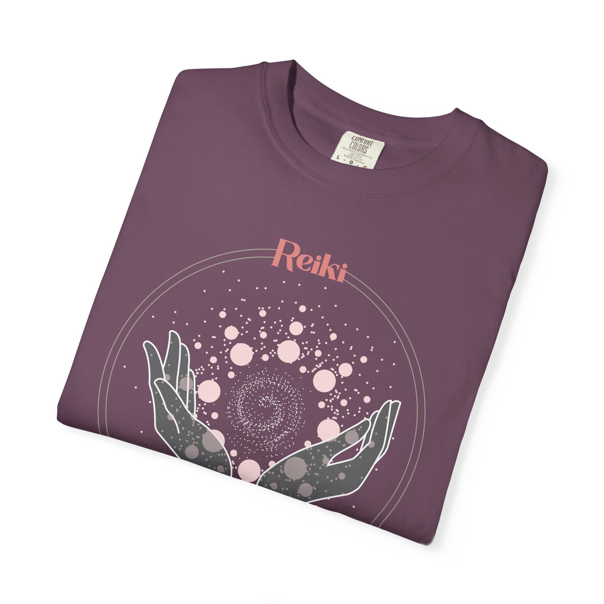 Reiki Practitioner - Heavyweight T-Shirt with Pink Text - Image 4