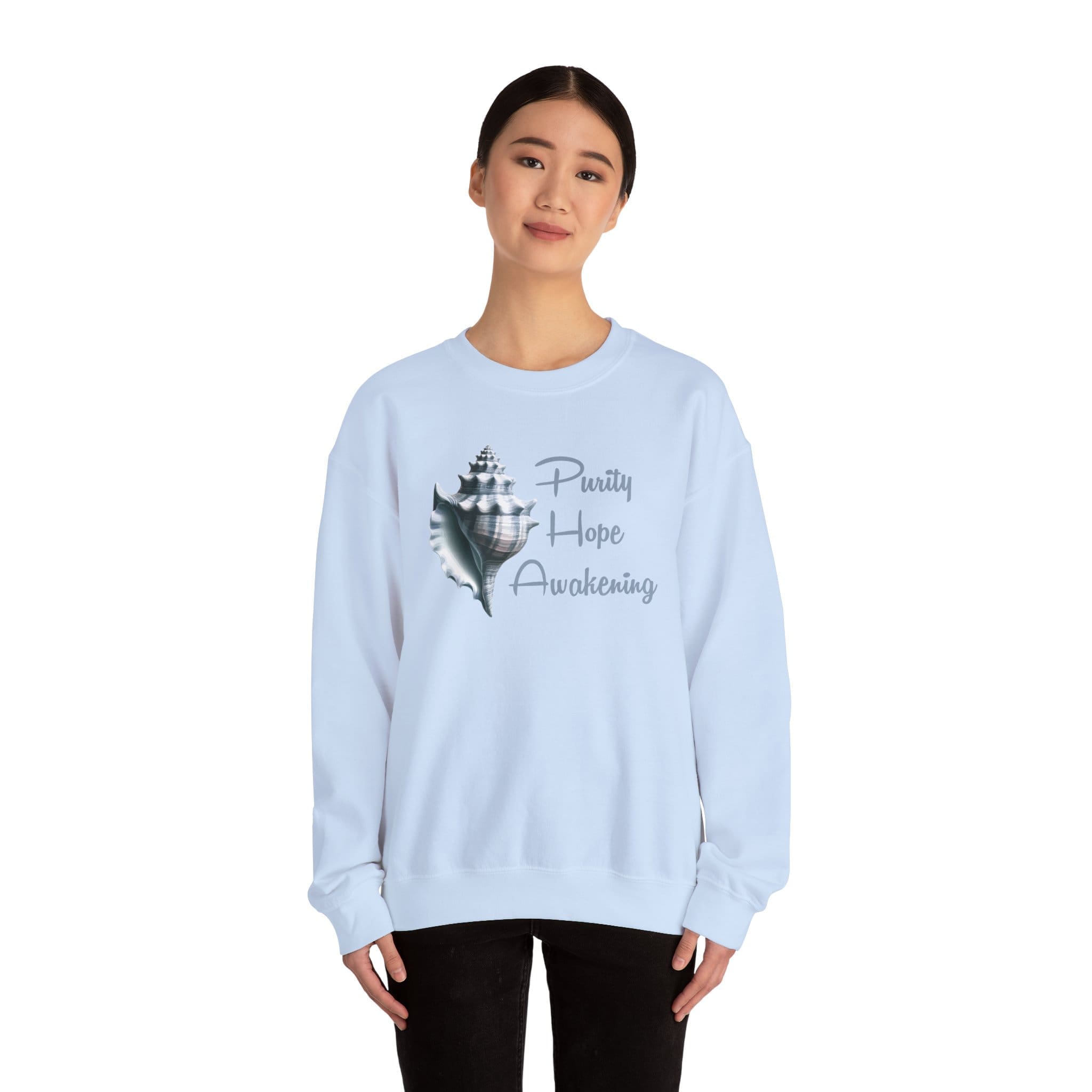 Purity, Hope, Awakening -Conch Shell Crewneck Sweatshirt - Image 15