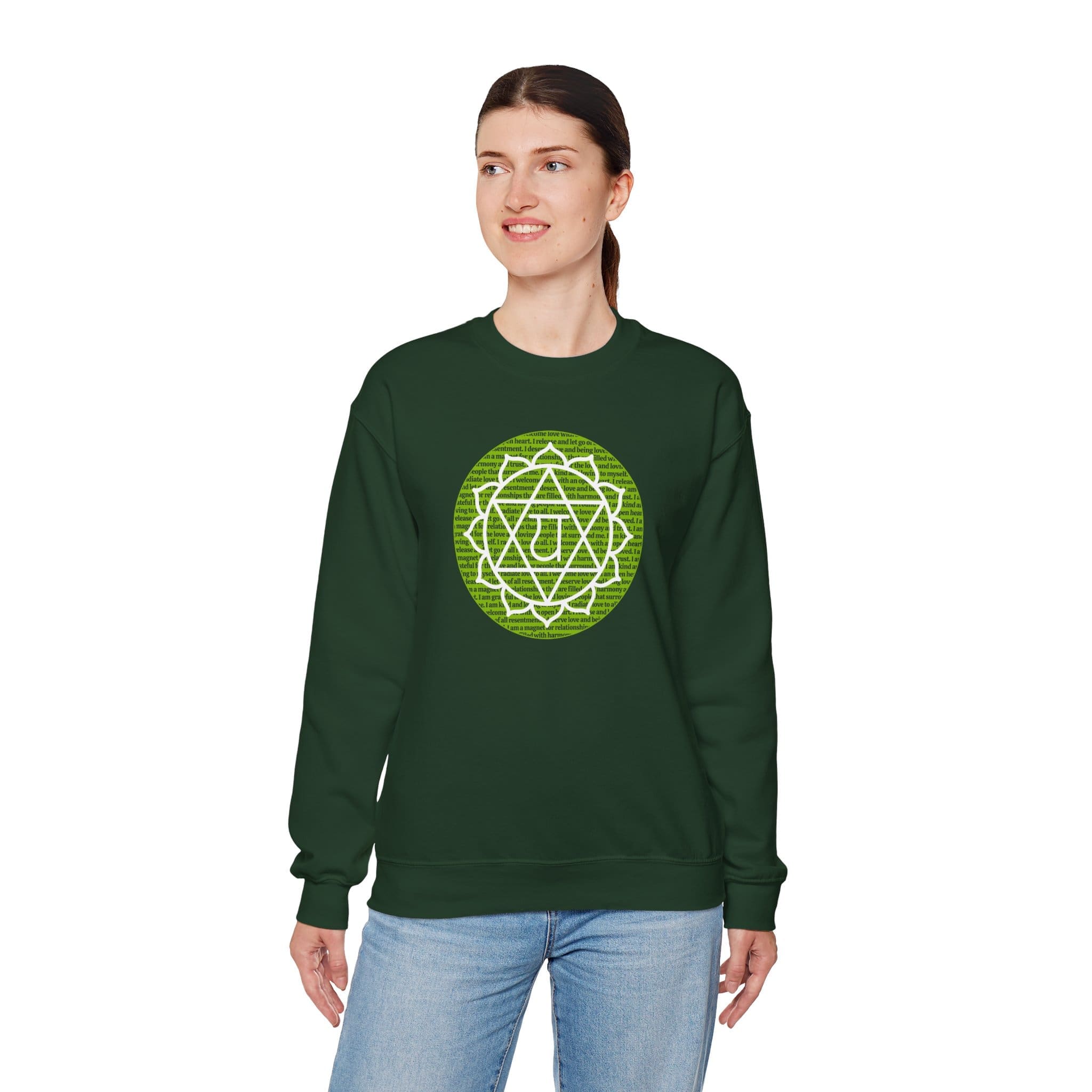 Heart Chakra Affirmations Crewneck Sweatshirt - Image 23