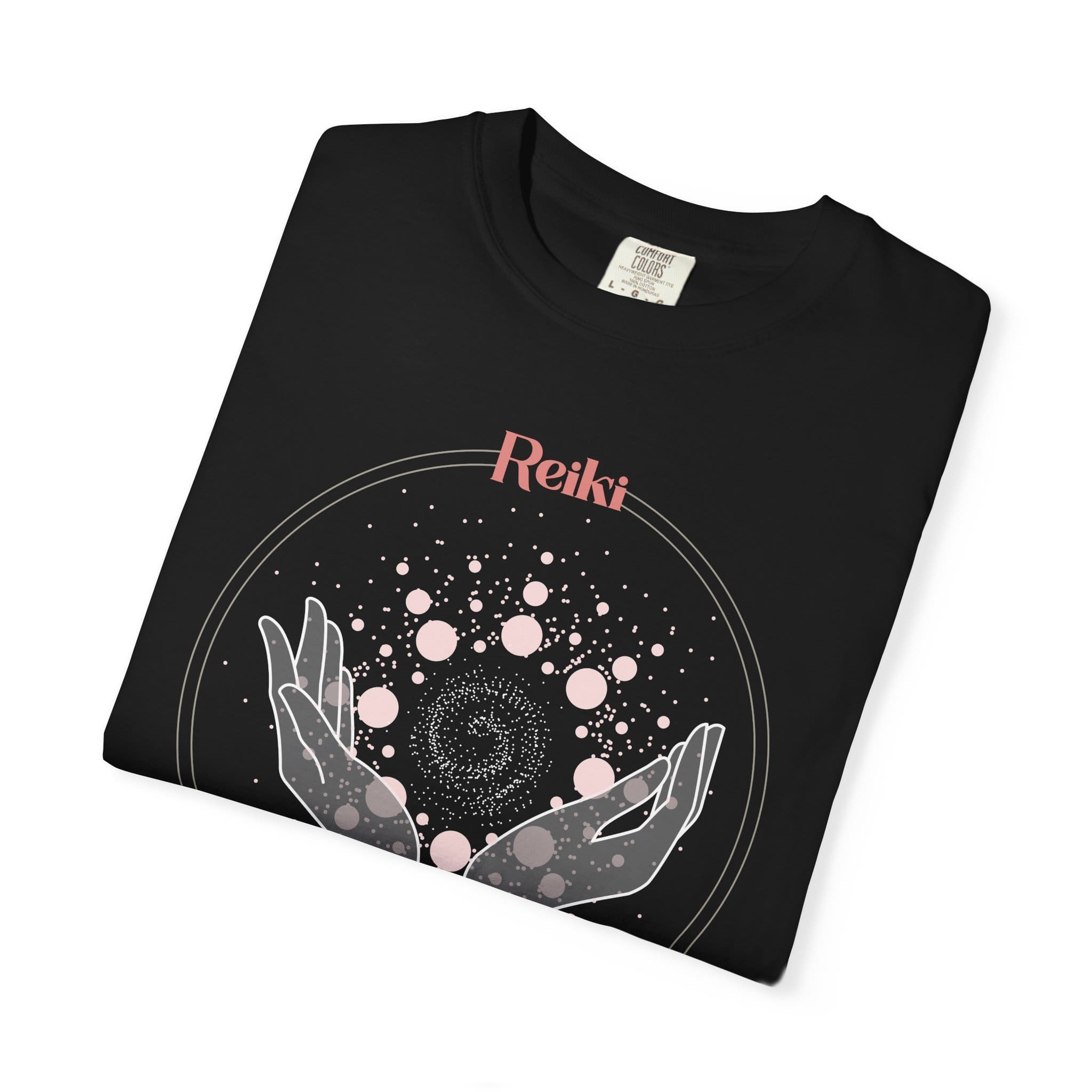 Reiki Practitioner - Heavyweight T-Shirt with Pink Text - Image 9