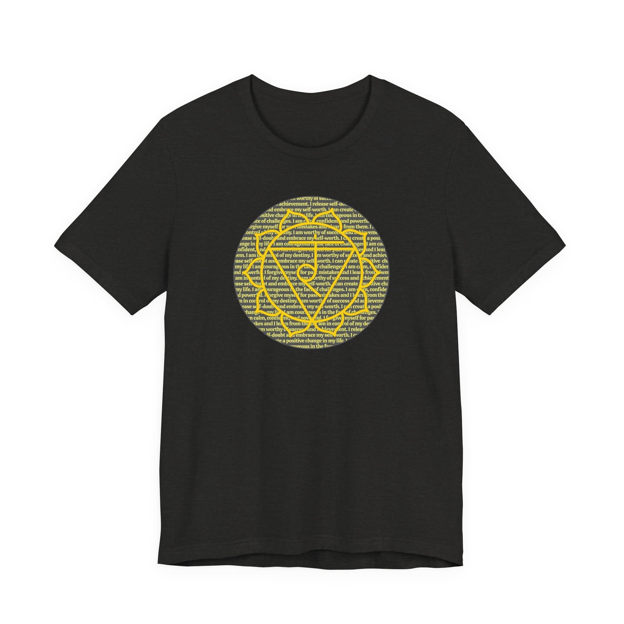 Solar Plexus Chakra Affirmations Lightweight T-Shirt, Yellow Text - Image 16