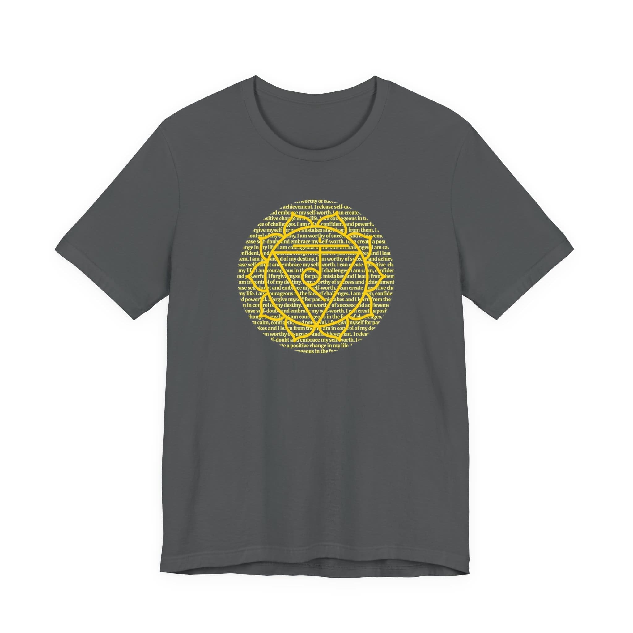 Solar Plexus Chakra Affirmations Lightweight T-Shirt, Yellow Text - Image 12