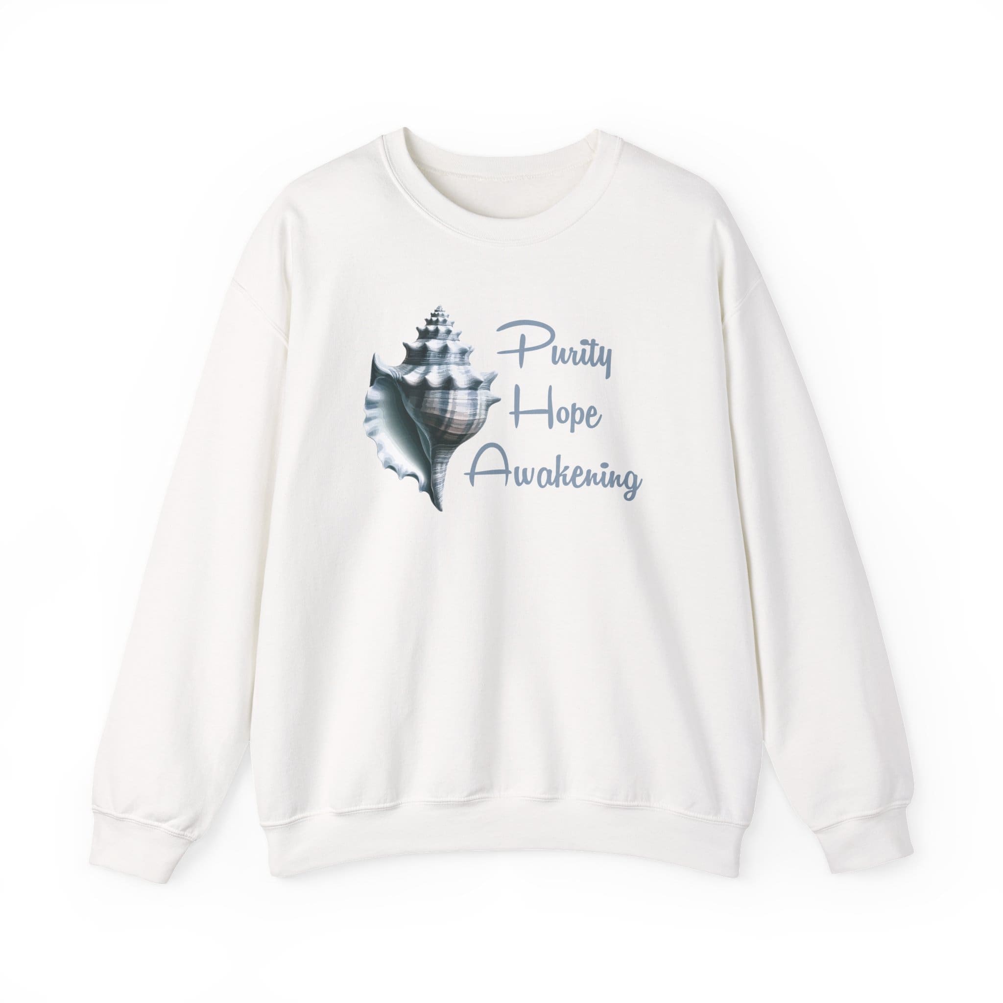 Purity, Hope, Awakening -Conch Shell Crewneck Sweatshirt - Image 3