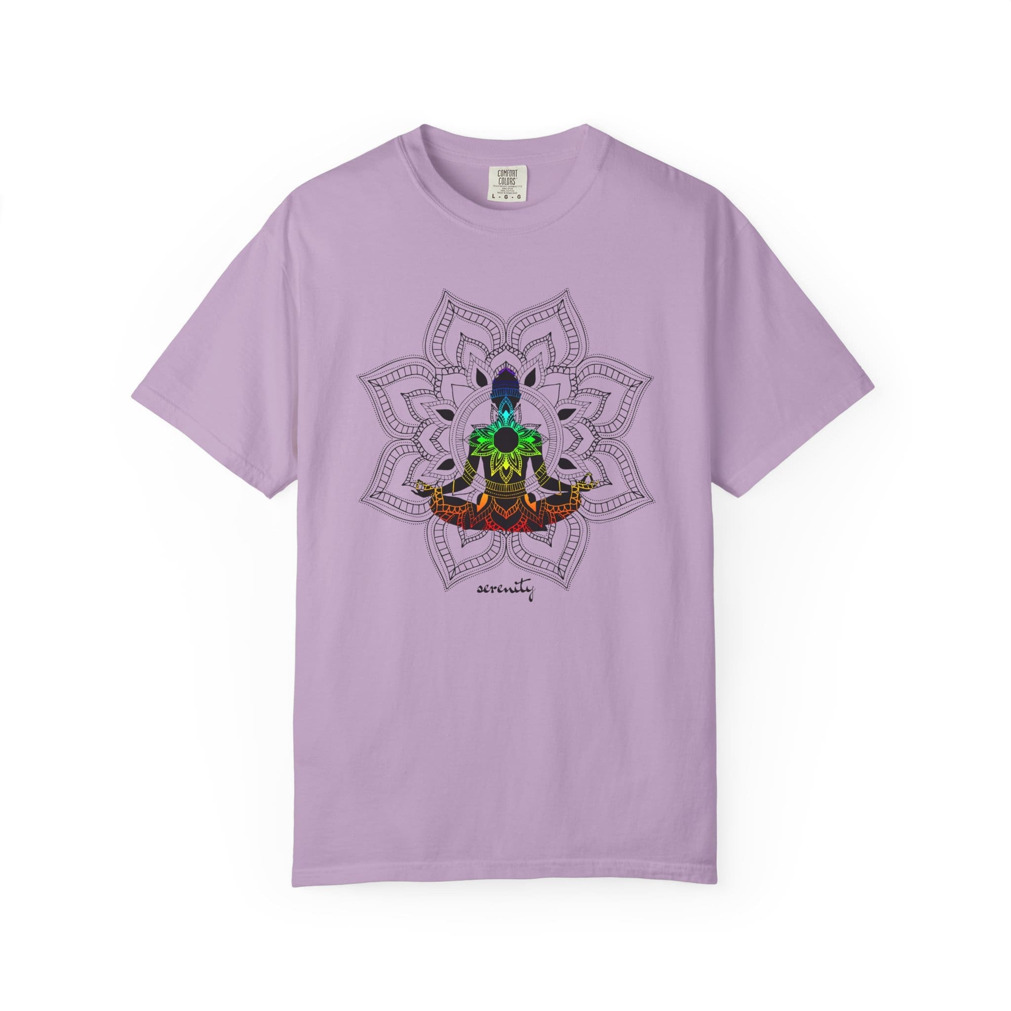 Serenity - Chakra Mandala Heavyweight Tee with Female Silhouette - Image 20