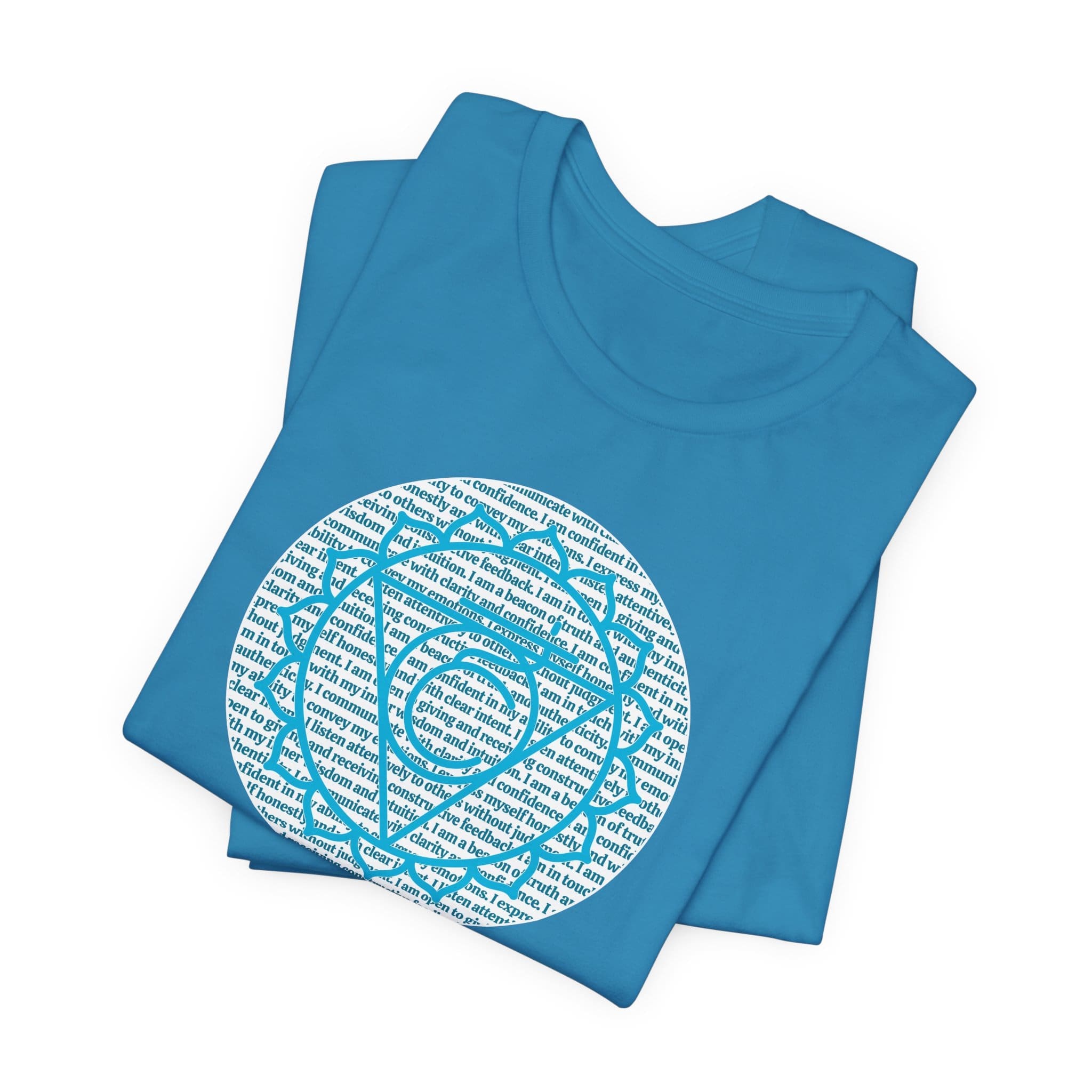 Throat Chakra Affirmations Lightweight T-Shirt - Blue Text - Image 12