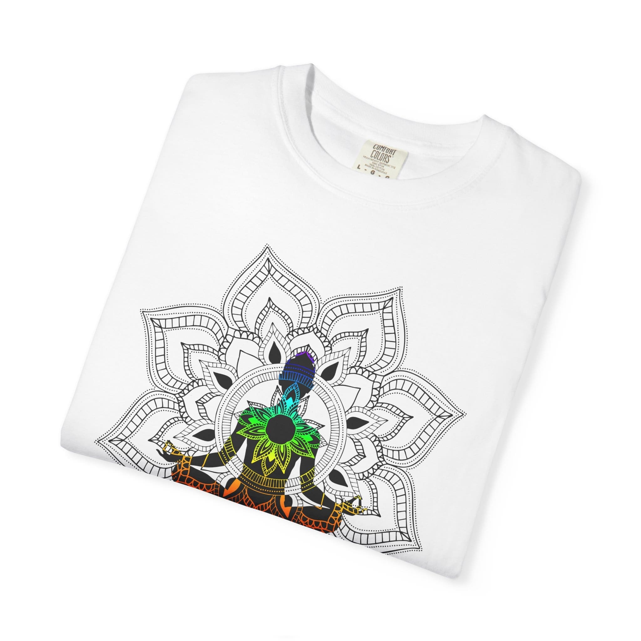 Serenity - Chakra Mandala Heavyweight Tee with Female Silhouette - Image 4
