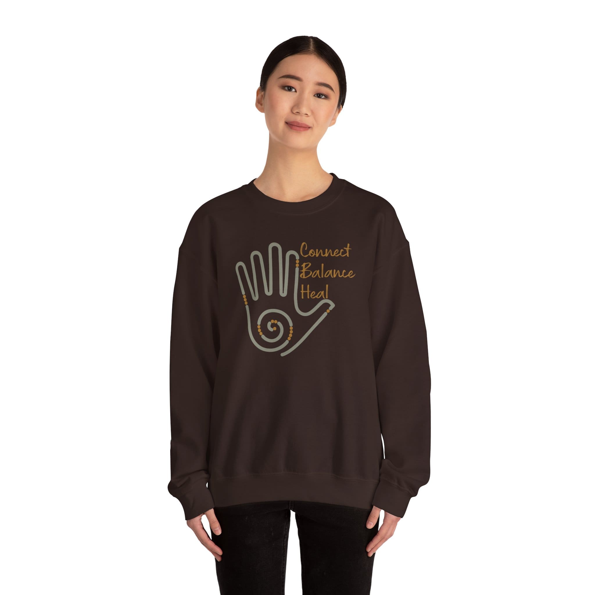 Connect, Balance, Heal - Reiki Hand Crewneck Sweatshirt - Image 19