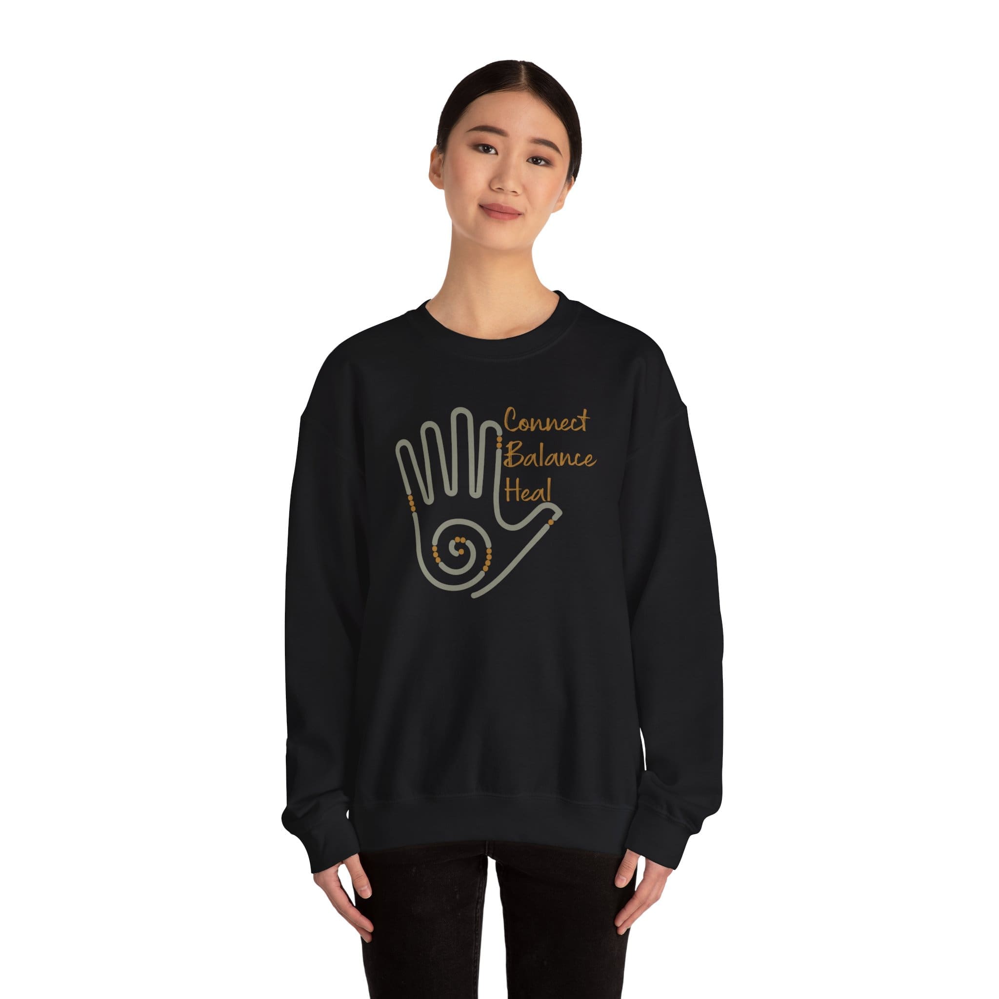Connect, Balance, Heal - Reiki Hand Crewneck Sweatshirt - Image 23