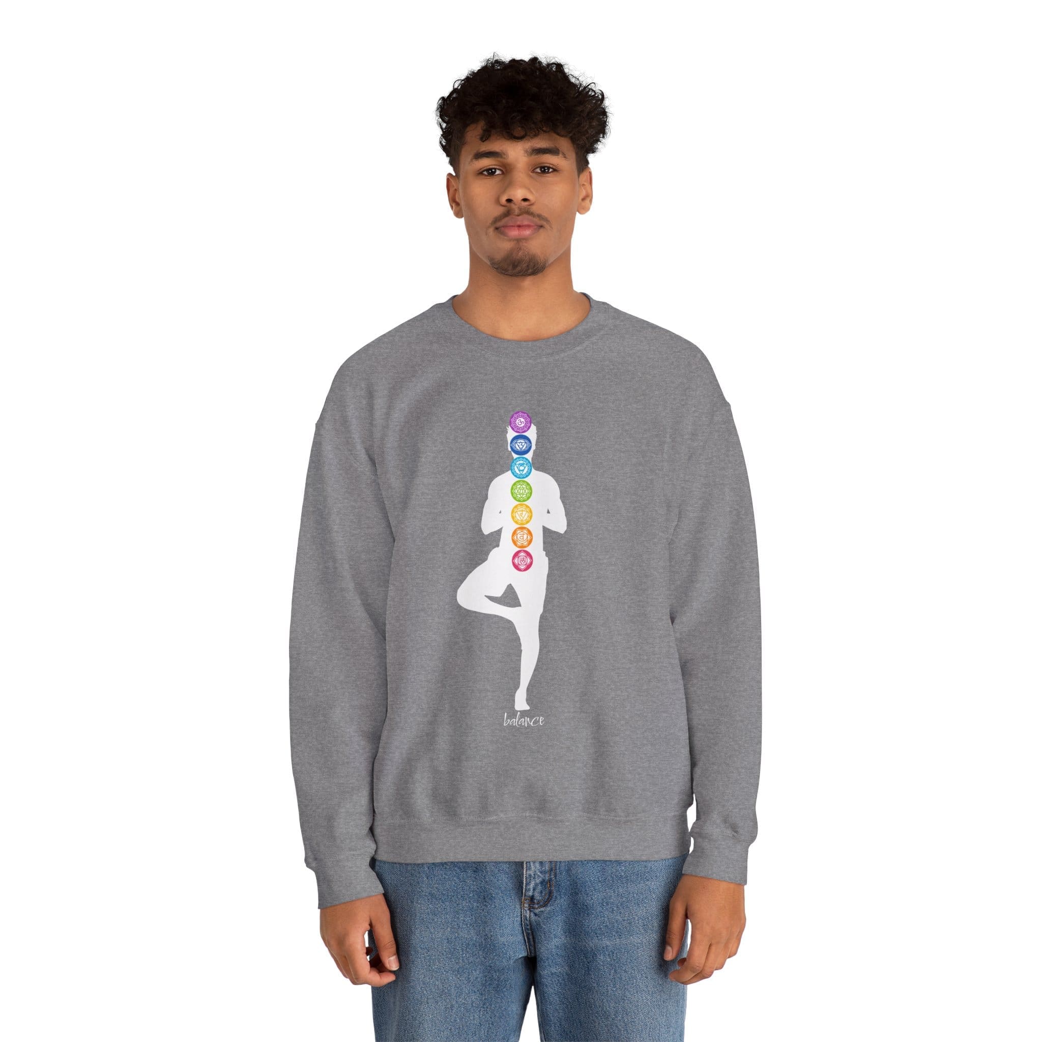 Balance - Chakra Crewneck Sweatshirt with Male Silhouette - Image 6