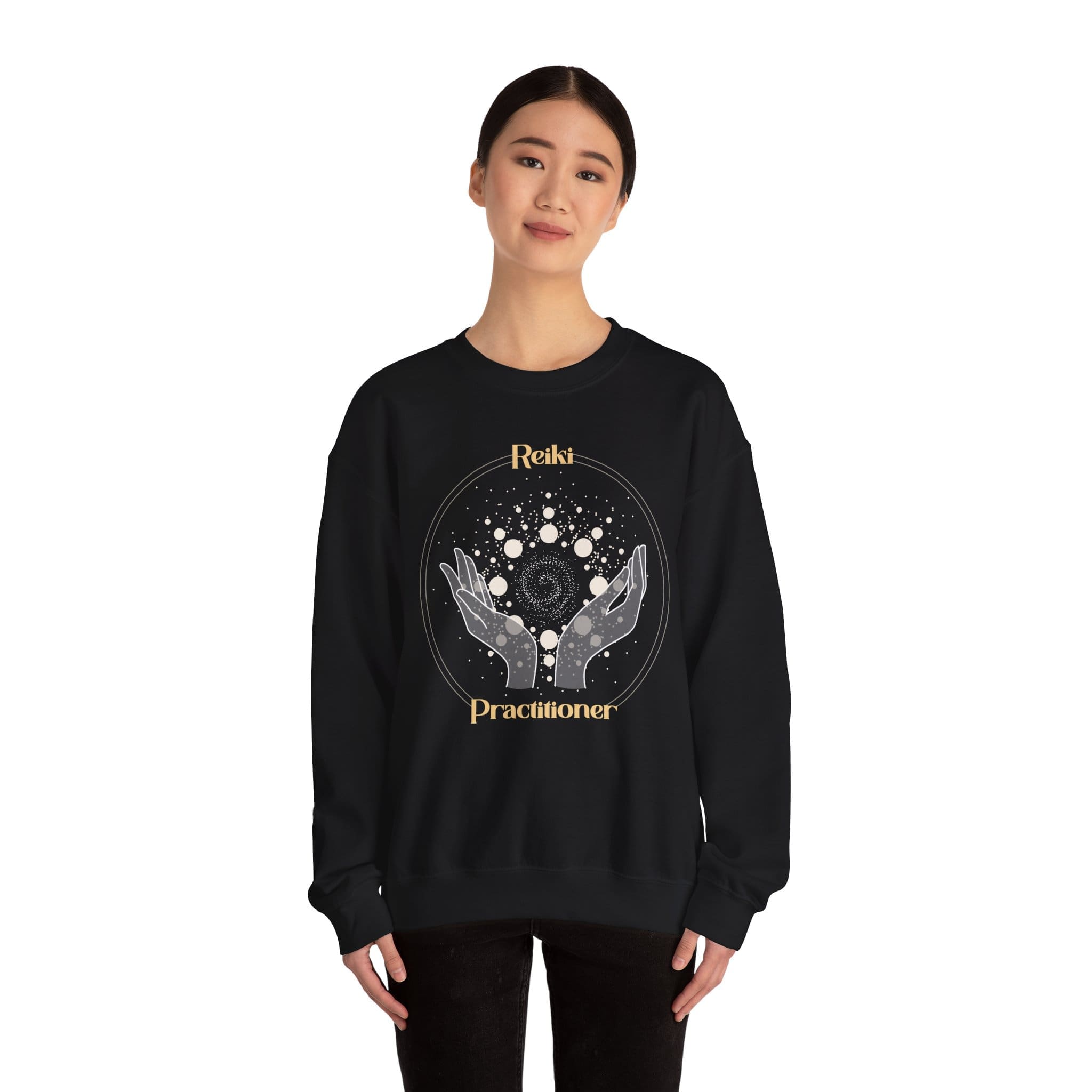 Reiki Practitioner - Crewneck Sweatshirt with Yellow Text - Image 23