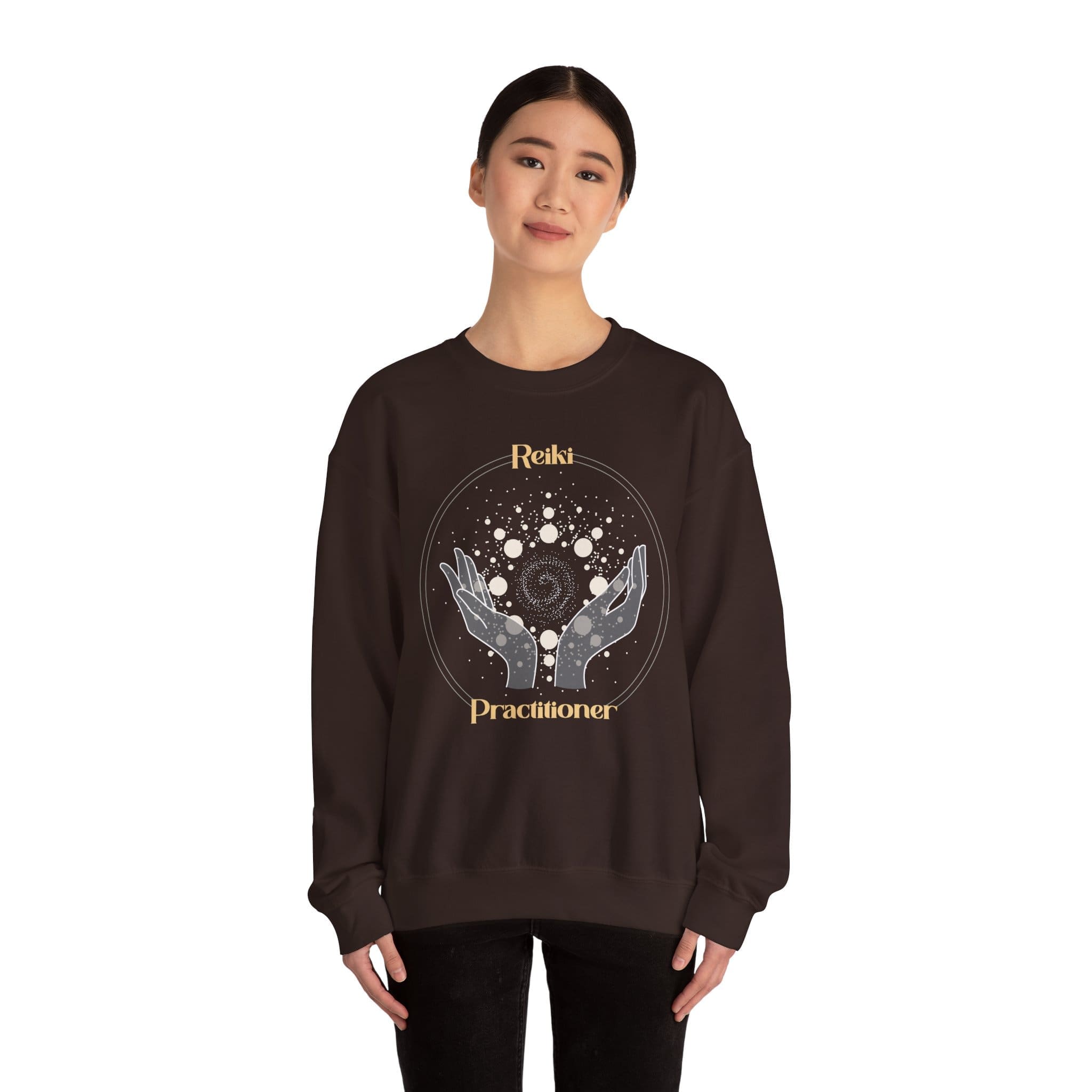 Reiki Practitioner - Crewneck Sweatshirt with Yellow Text - Image 6